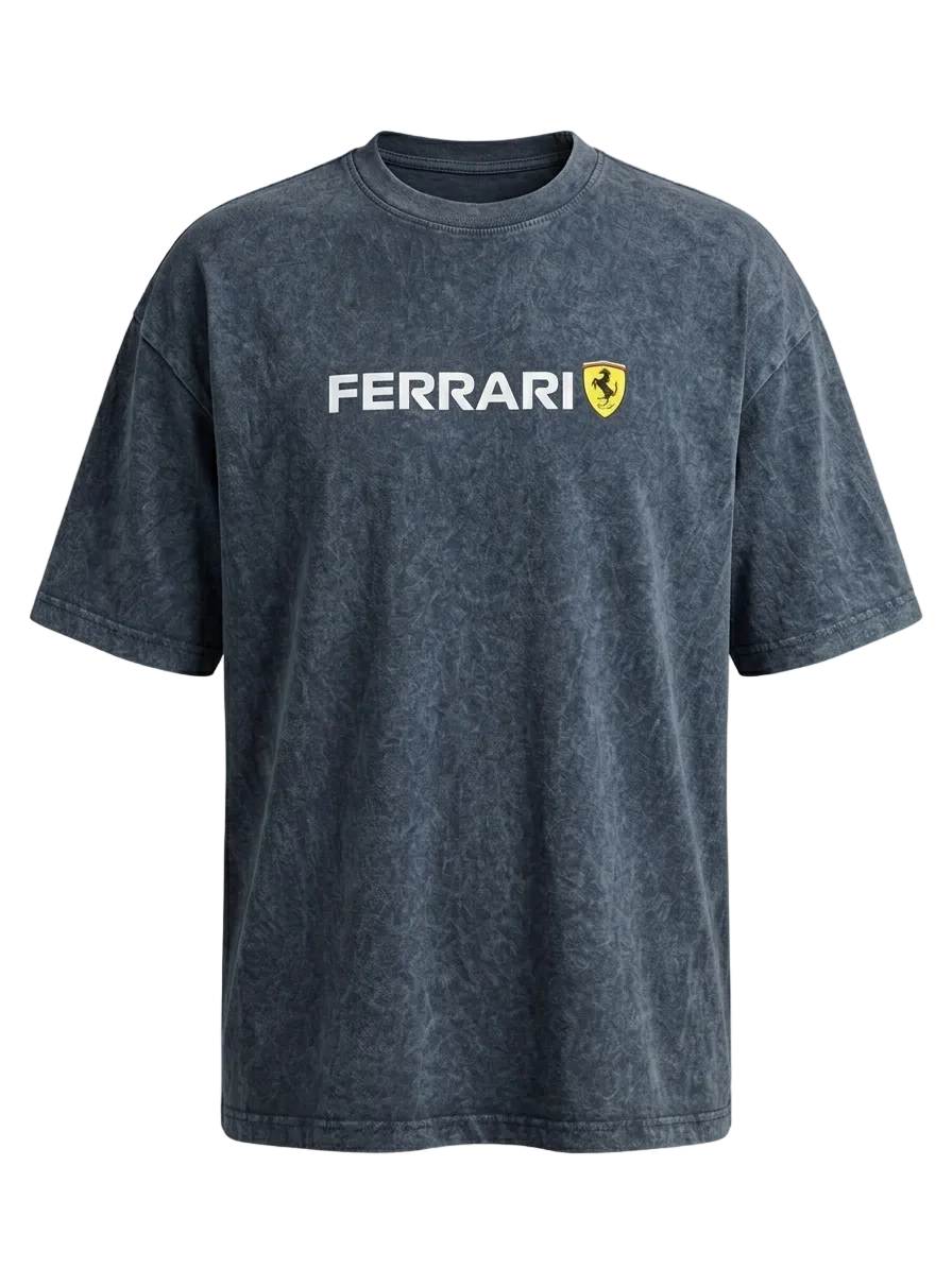 ACID WASH FERRARI DROP TEE