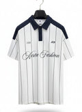 White and Blue Pinstripe Polo