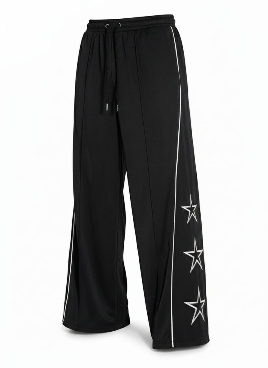 Black Star-Track Wide-Legs