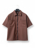 Brown Zip Cargo shirt