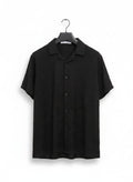 Black textured Button Down Shirt