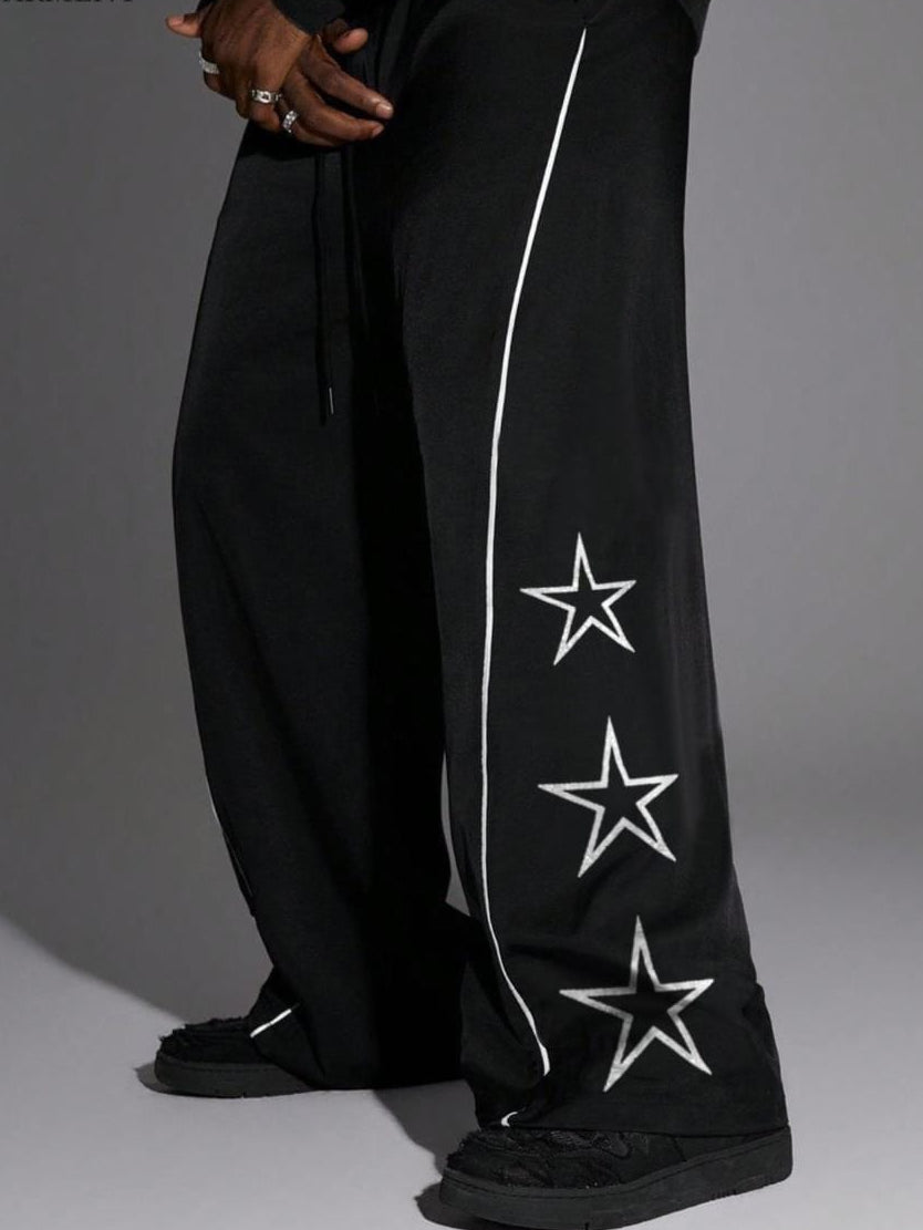 Black Star-Track Wide-Legs