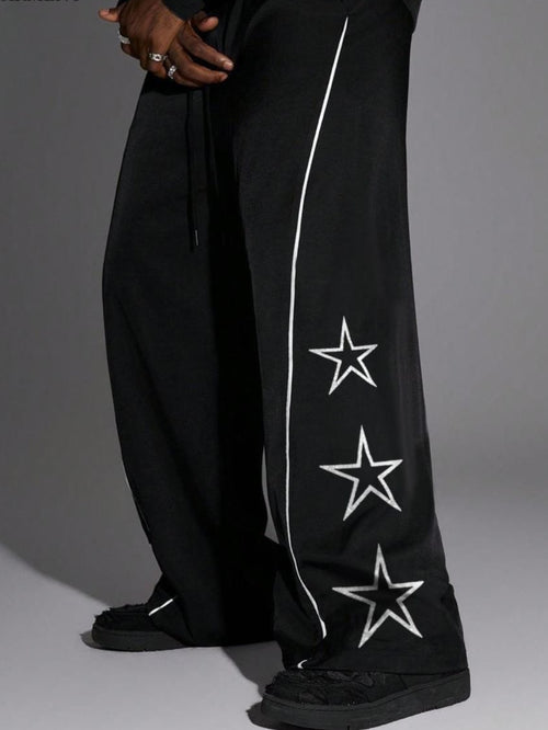 Black Star-Track Wide-Legs