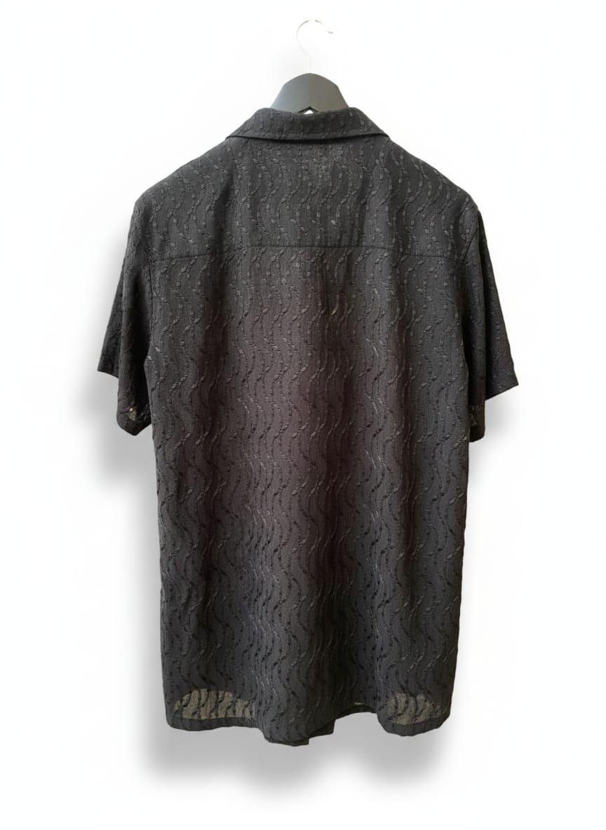 Black textured Button Down Shirt