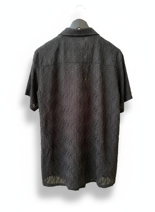 Black textured Button Down Shirt