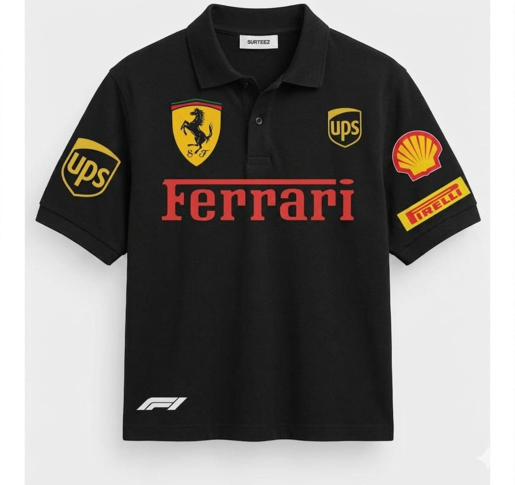 FERRARI print polo t shirt