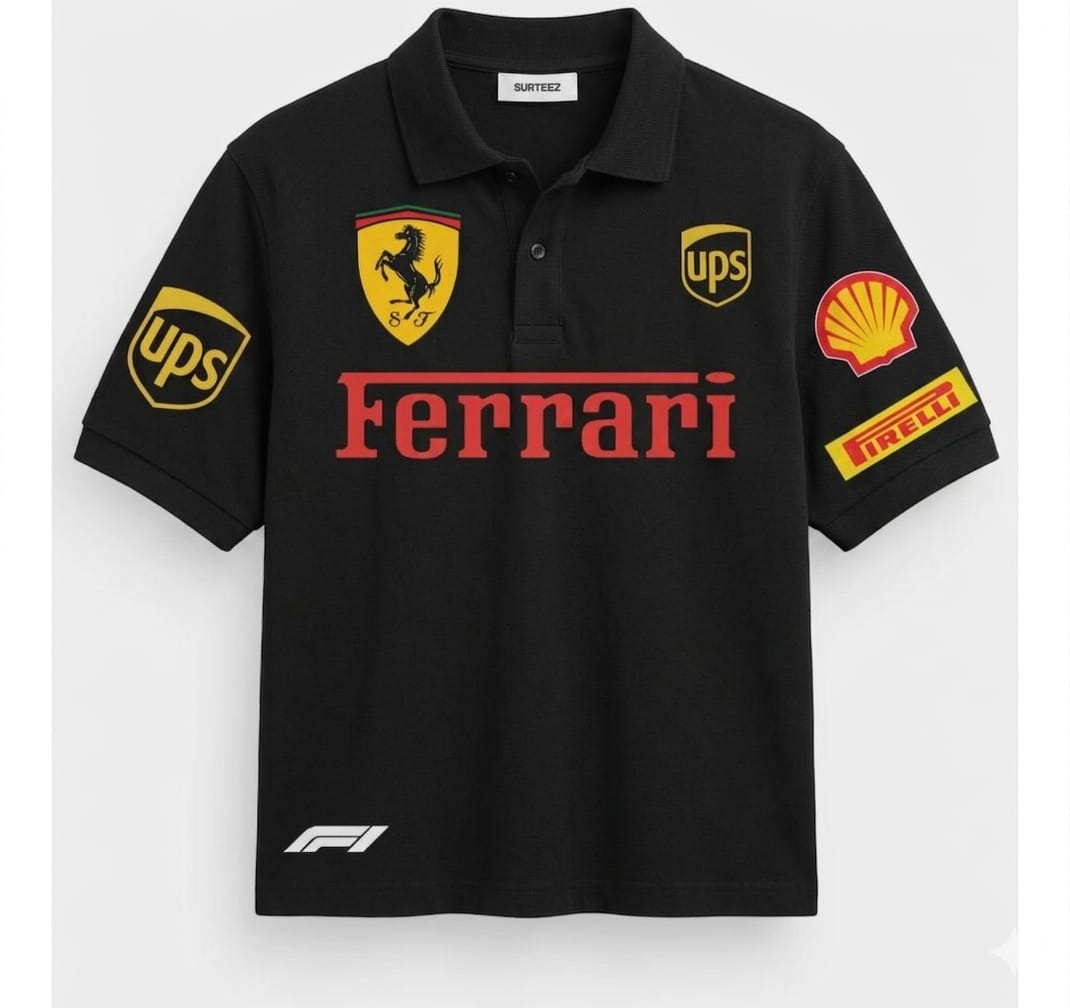 FERRARI print polo t shirt