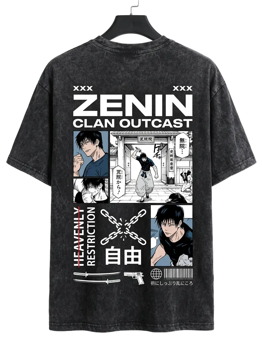 Acid Wash Toji Fushiguro Oversized Tee