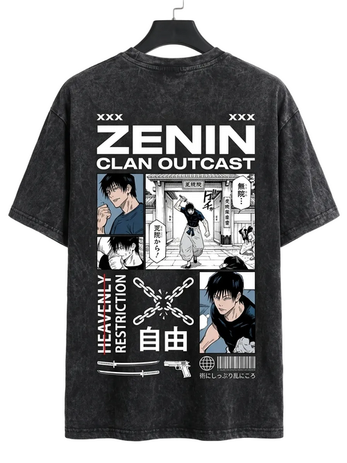 Acid Wash Toji Fushiguro Oversized Tee