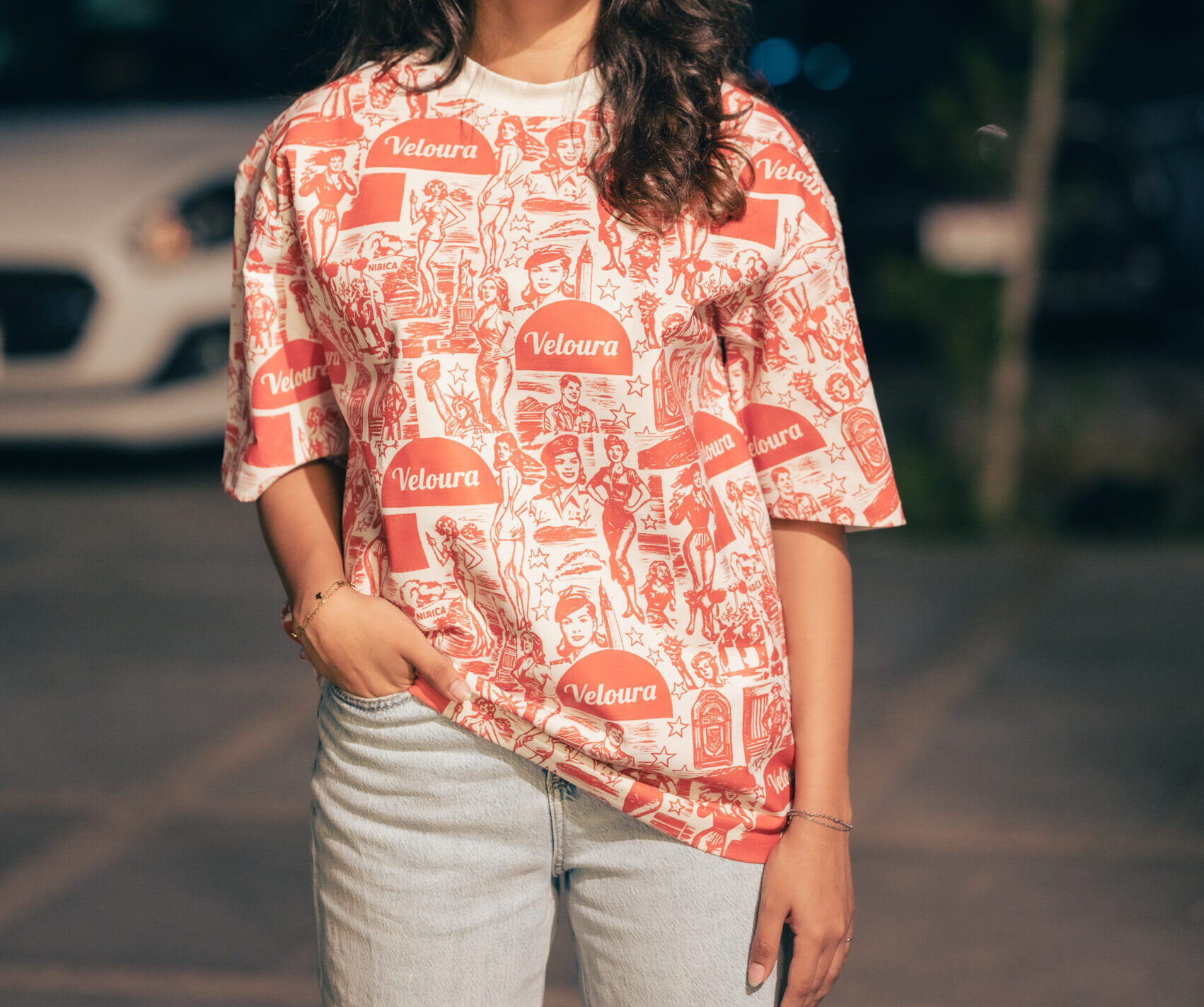 VELOURA MASHUP DROP T-SHIRT