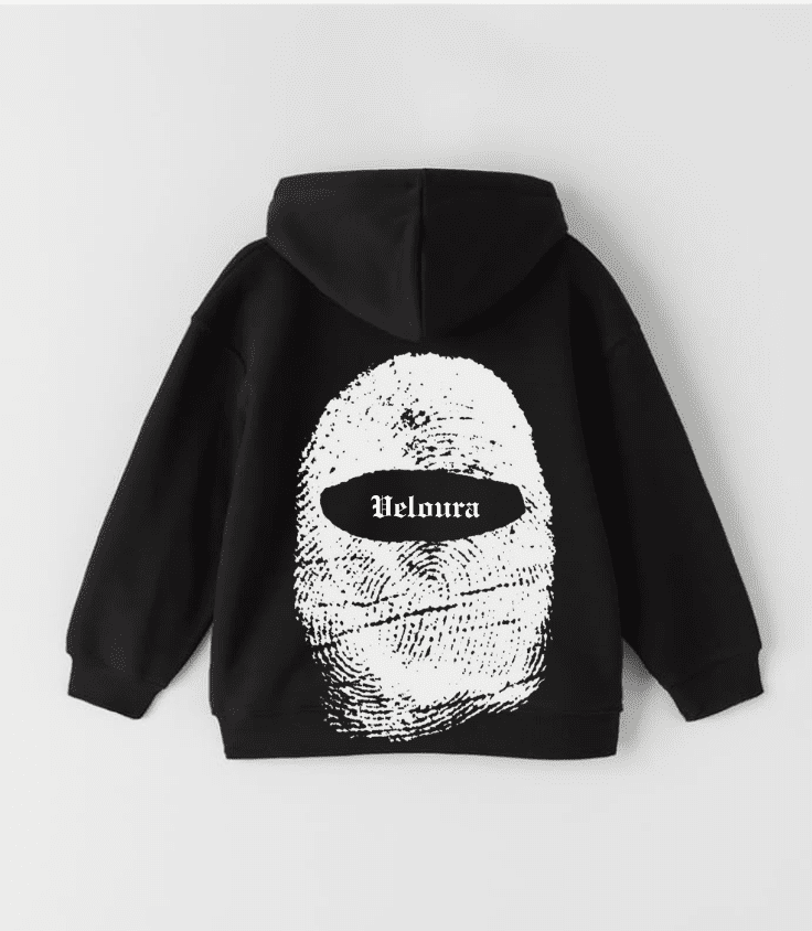 Black Veloura Hoodie